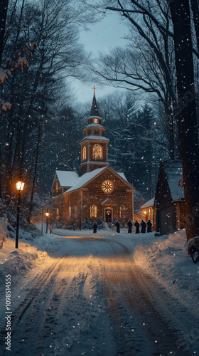 serene winter landscape wit...