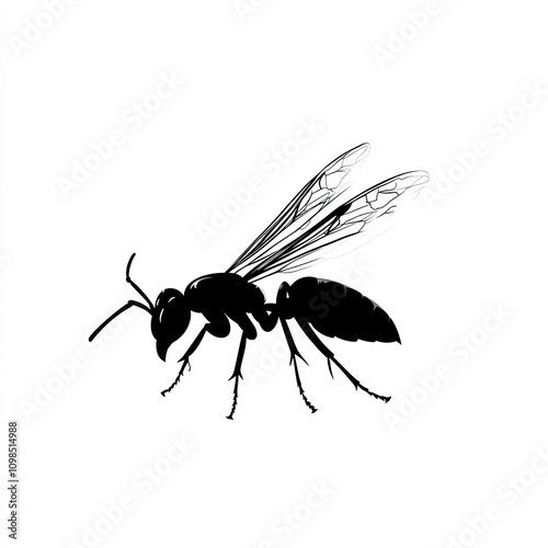 Wasp Silhouette, Illustrati...