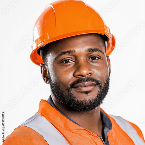 African Worker Isolated