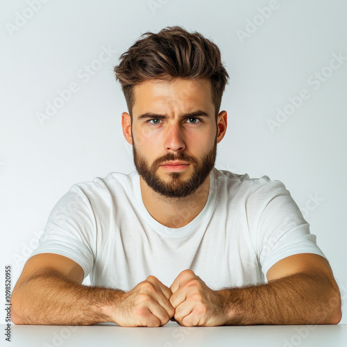 Man Pushing Isolated