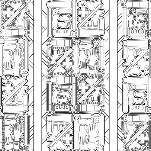 Sole Searching Endless Feet Line Art Illustration as Repeat Pattern Design