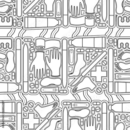 Sole Searching Endless Feet Line Art Illustration as Repeat Pattern Design