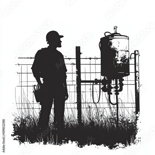 Plumber Silhouette, Black A...