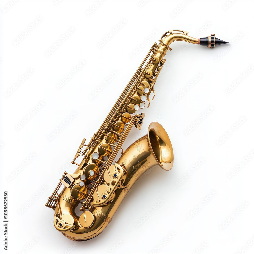Naklejka premium Saxophone Isolated