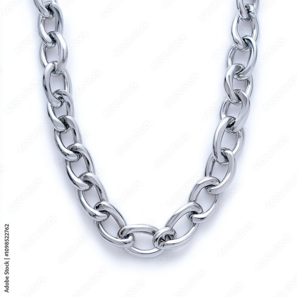 Fototapeta premium Silver Necklace Isolated