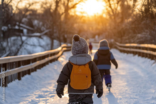 Winter Skating Family