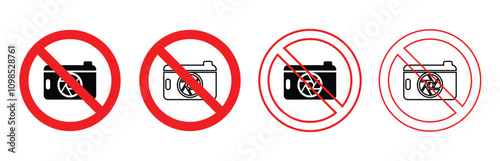 No photos and no phones forbidden sign. No mobile phone sign vector design. No phone icon set. Turn off phone icon set. Vector illustration