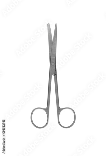 Obraz na płótnie Stainless steel scissors isolated on white background. w salonie