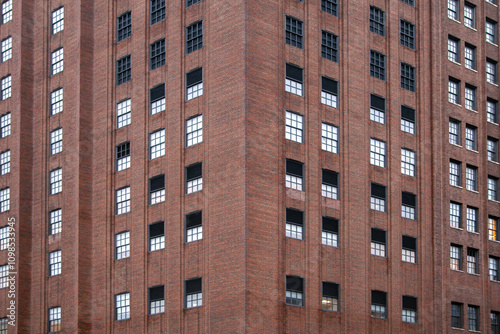 close up on the facade of a skyscraper in new york city