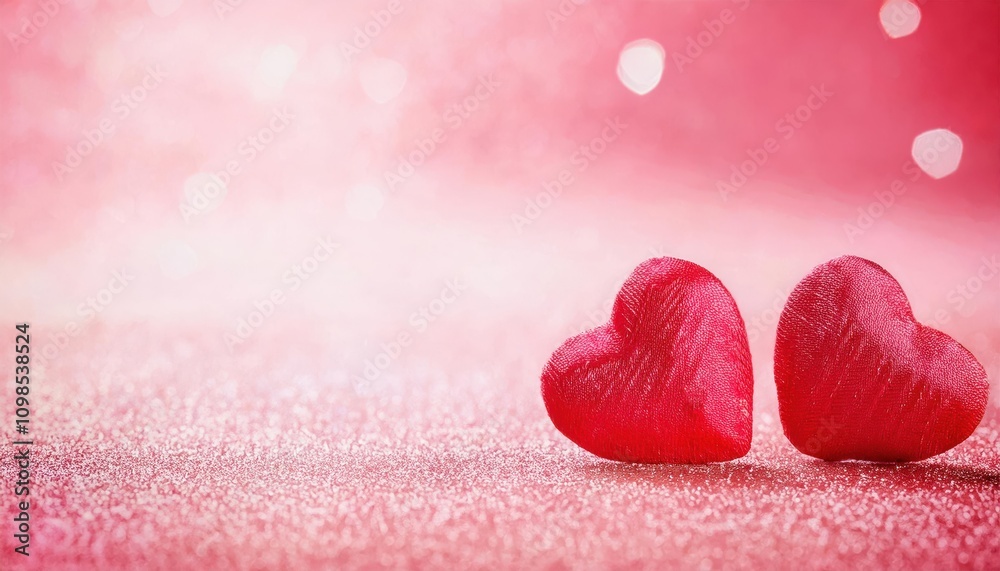 Fototapeta premium Romantic Valentine's Day Inspiration. Sparkling Red Heart Textures for Love Themed Cards, Wedding Invites, or Social Media Posts, Perfect for Showcasing Affection and Tender Moments of Love