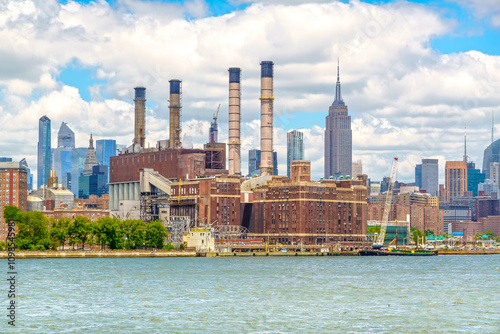 Photography Con Edison electric power plant on the banks of the East River, New York