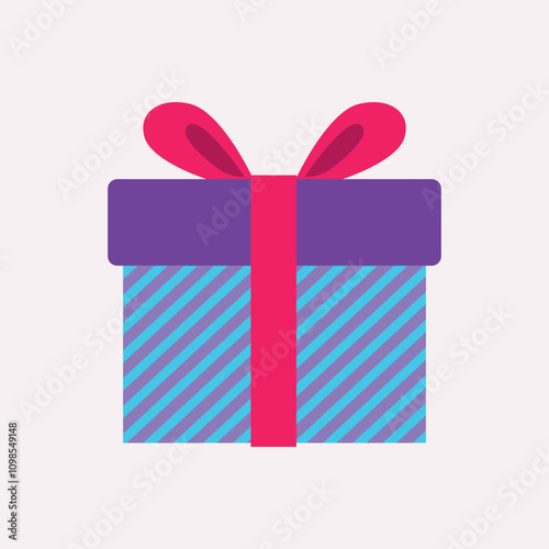 Gift box icon. Gifts and presents for holiday celebration and special sales offer. birthday celebration, special give away pack Isolated birthday or anniversary box with wrapping paper and ribbon bow
