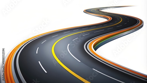 Winding Road  Illustration for Graphic Design Projects Featuring Travel Themes and Creative Visuals for Various Applications