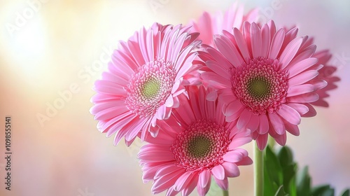 Fresh Pink Flowers in Soft Focus Against a Bright Sunny Background, Perfect for Celebrating Nature's Beauty in Your Projects
