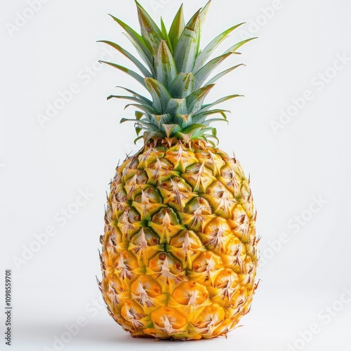 Ripe pineapple isolated on white background photo