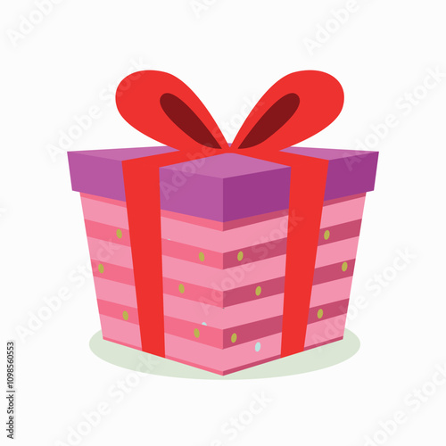 Gift box icon. Gifts and presents for holiday celebration and special sales offer. birthday celebration, special give away pack Isolated birthday or anniversary box with wrapping paper and ribbon bow