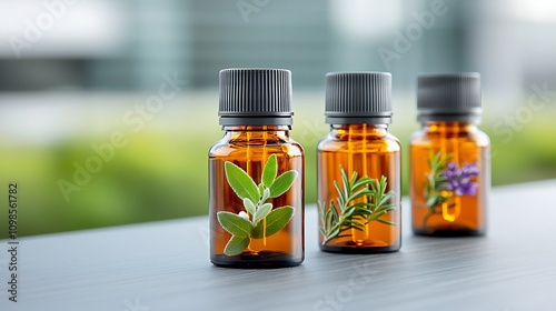 These herb oil bottles are crafted with amber glass to protect the potency and purity of the homeopathy herbs, ensuring they remain effective for years to come. photo