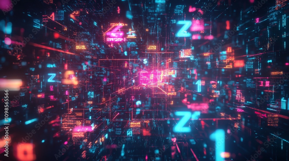 Fototapeta premium Abstract Digital Network Visualization