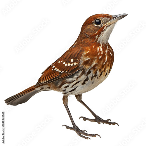 A Close-Up of a Brown Thrasher Bird photo