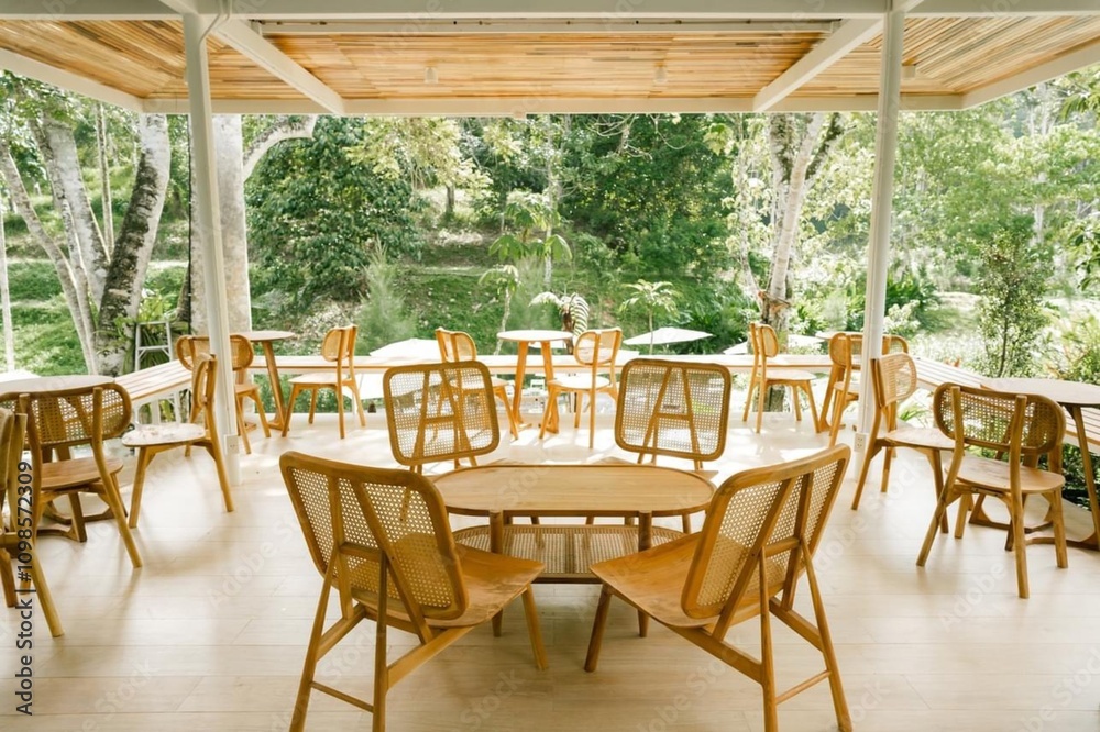Fototapeta premium restaurant in the garden