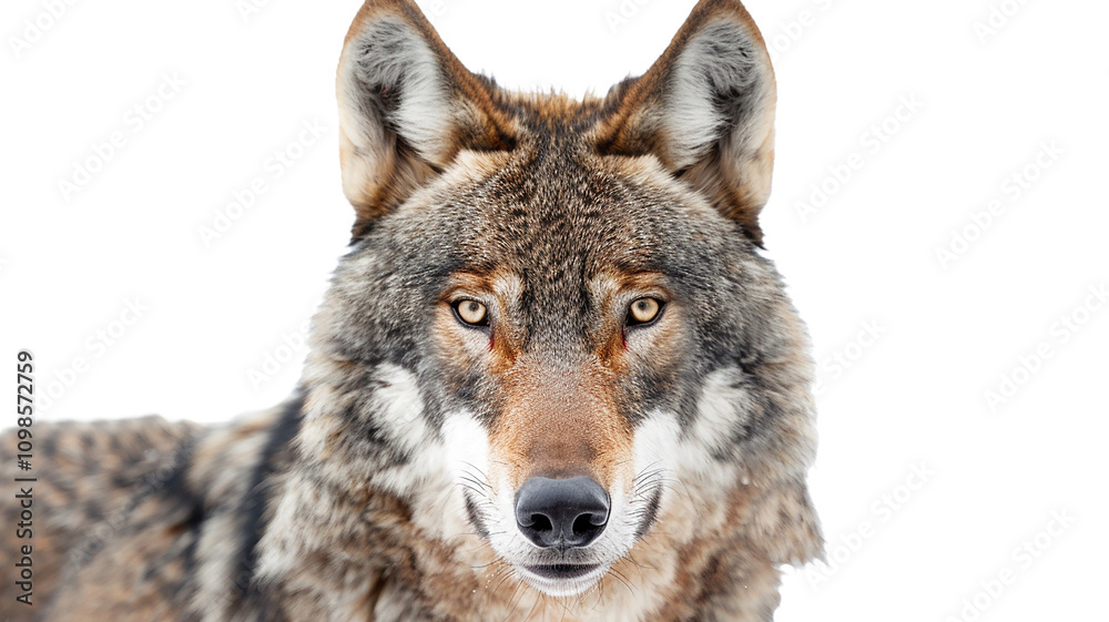 Fototapeta premium wolf head isolated on white background