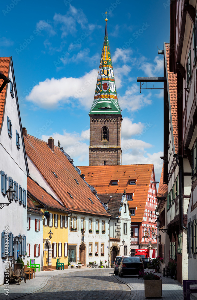Church in the historic old town of Wolframs-Eschenbach