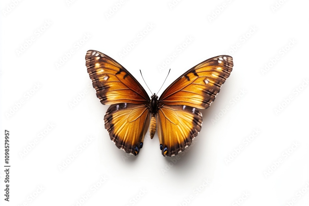 Obraz premium A butterfly sits on a white surface