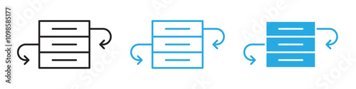 Dependency icon Outline vector line set