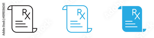 RX icon Outline vector line set