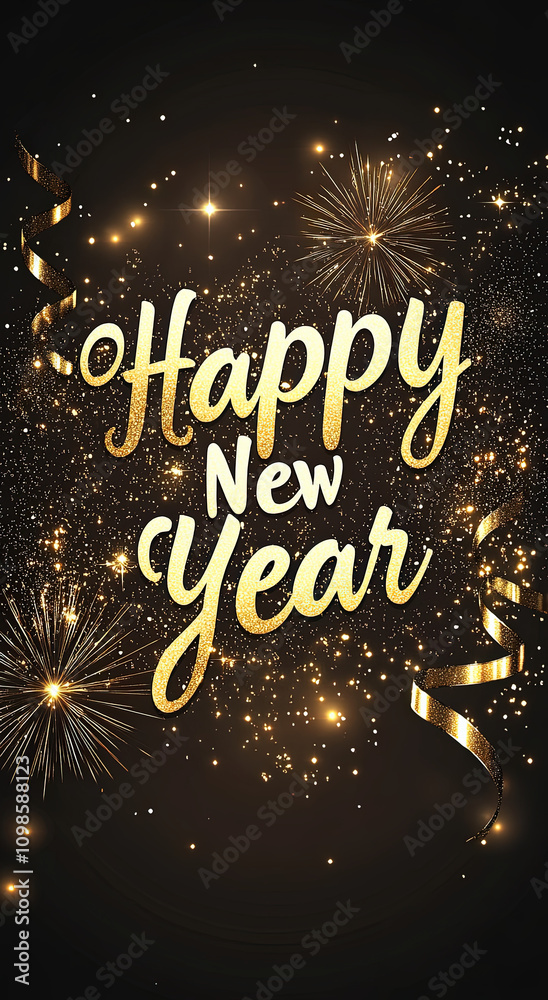 custom made wallpaper toronto digitalElegant New Year Greetings with Gold Glitter Elements