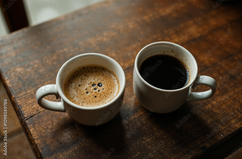 Fototapeta premium Glass mug coffee on dark background, drink for restaurant menu. AI Generative