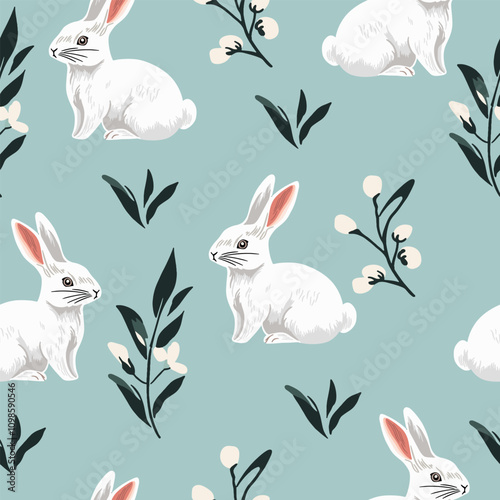 Easter set o of decorations, seamless pattern. Vtctor Easter decorations.Background, elements