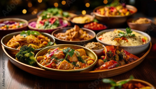 Wallpaper Mural Delicious Array of Colorful Dishes on a Table Torontodigital.ca