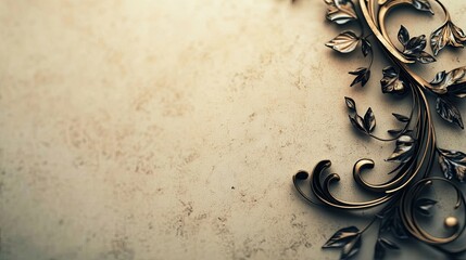 An elegant calligraphy-style corner border with flowing script and flourishes