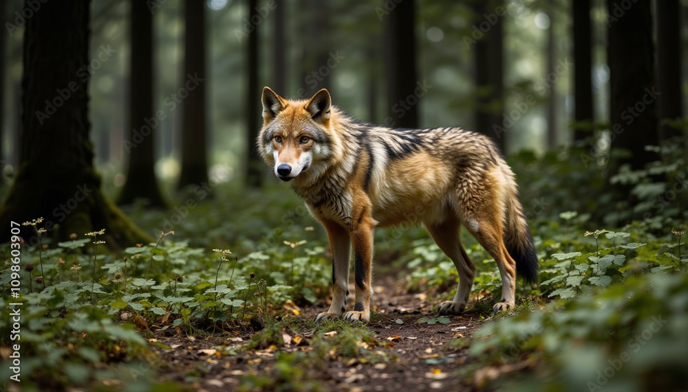 Fototapeta premium wolf Wild animal in natural environment.