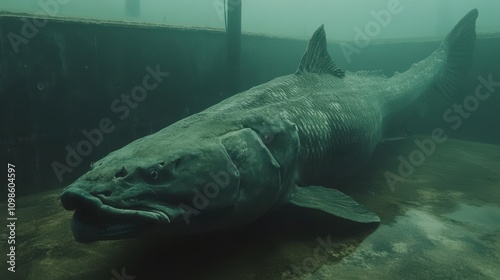 Giant Fish Rests Quietly at the Bottom of a Tranquil Reservoir