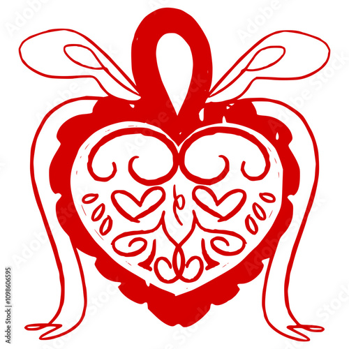 Heart Locket ,Coquette clipart, vintage locket, heart locket Bundle ,Wedding Invitation icon, Valentine locket Doodle Cricut, hand drawn illustration, heart locket with bow