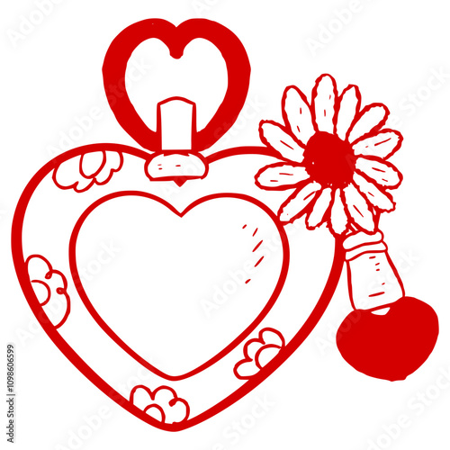 Heart Locket ,Coquette clipart, vintage locket, heart locket Bundle ,Wedding Invitation icon, Valentine locket Doodle Cricut, hand drawn illustration, heart locket with bow