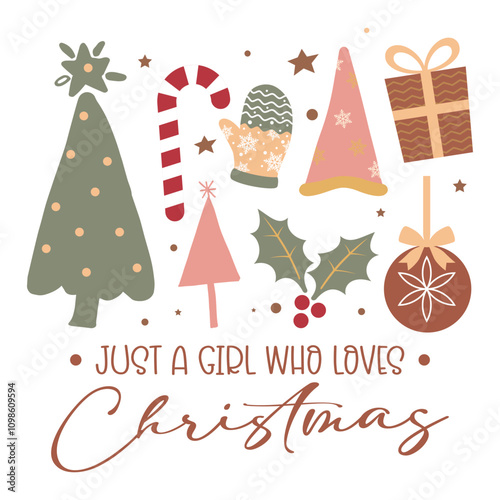 Boho Just a Girl who Loves Christmas SVG PNG, Just a Girl Who Loves Christmas Svg Png, Christmas Girl Svg, Christmas Lover Svg, Holiday Girl Svg, Christmas Quote Svg, Cute Christmas Svg
