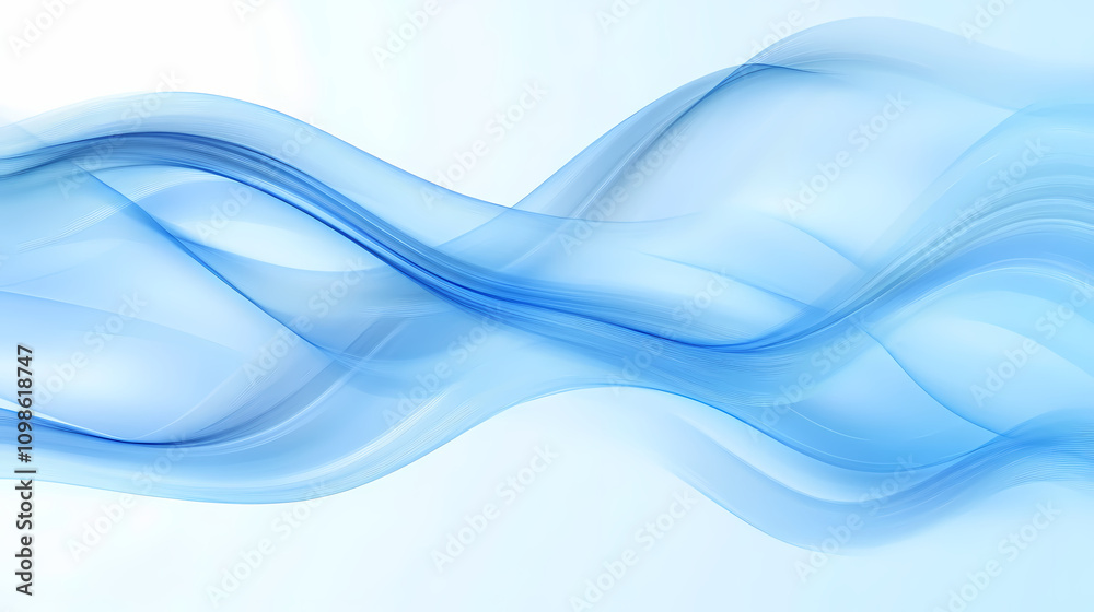Obraz premium Abstract blue wavy background. Minimalism. Illustration