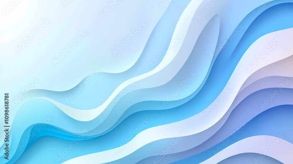 Fototapeta premium Abstract blue wavy background. Minimalism. Illustration