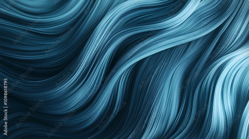Fototapeta premium Abstract blue wavy background. Minimalism. Illustration
