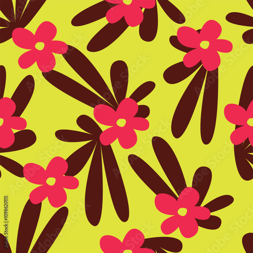 Trendy Floral pattern in the many kind of flowers. Tropical botanical Motifs scattered random. Seamless vector texture. Printing with in hand drawn style on dark background