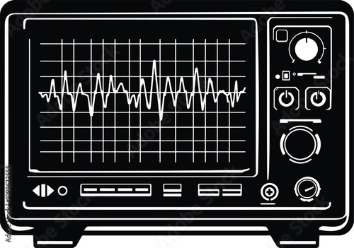 Oscilloscope Vector Design Silhouette Style