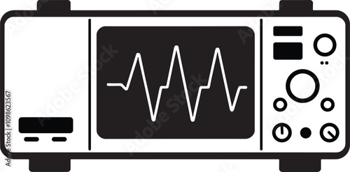 Oscilloscope Vector Design Silhouette Style