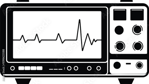 Oscilloscope Vector Design Silhouette Style