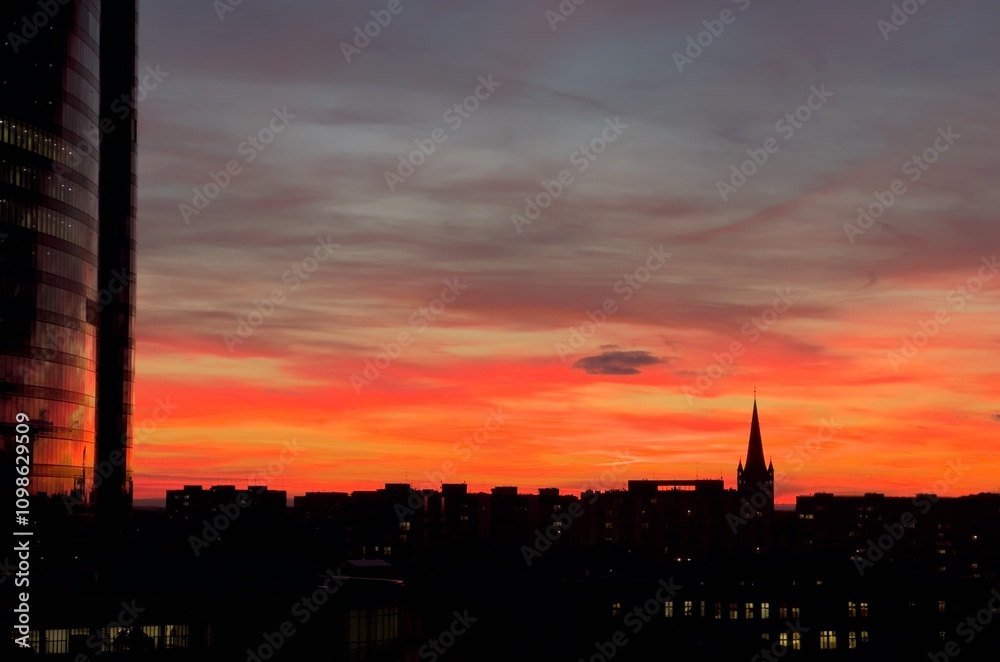 Naklejka premium city of sunsets