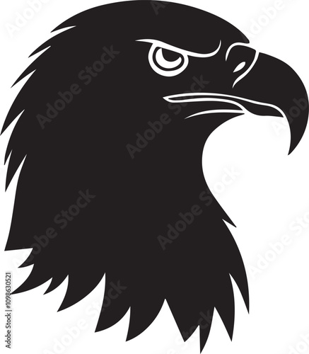 Eagle head side view silhouette illustration