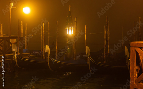 St. Mark's Square Venice in the Foggy Night