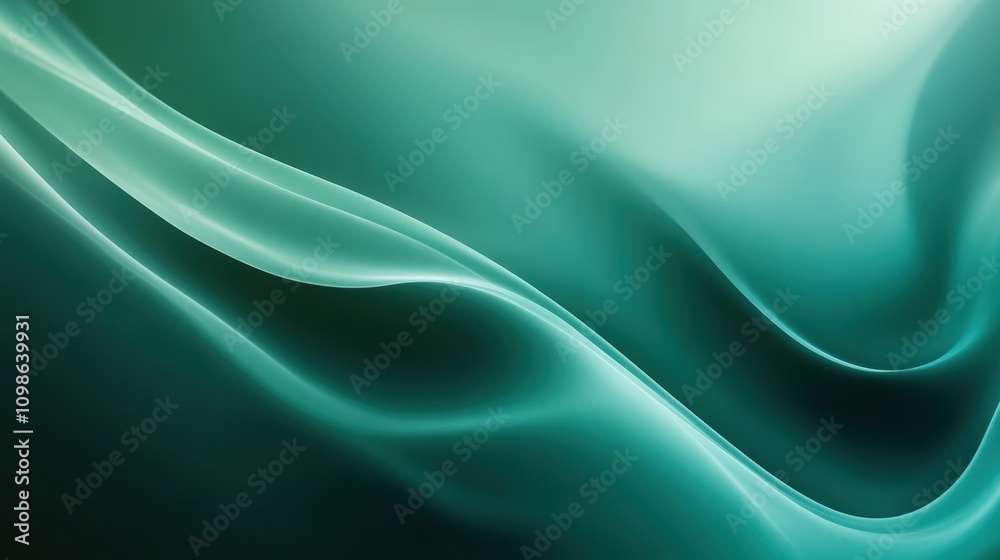 Fototapeta premium A green wave with a blue background